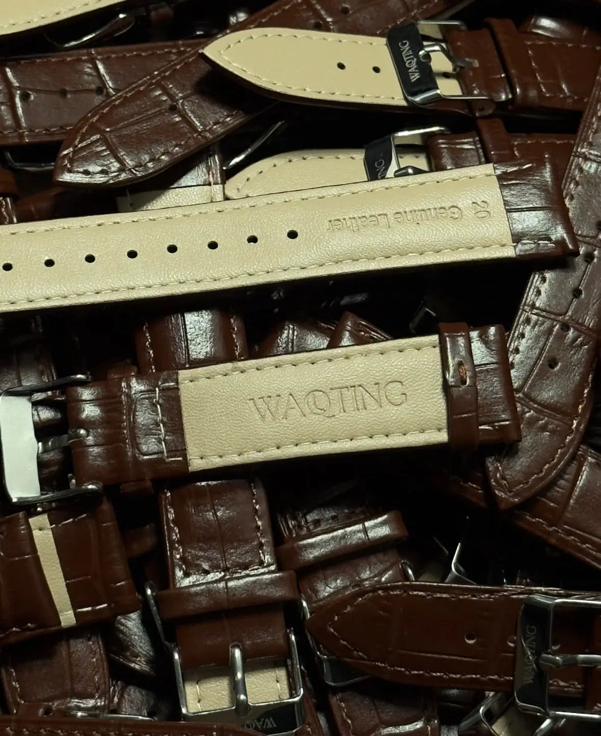 Men's Brown Leather Strap Waqting