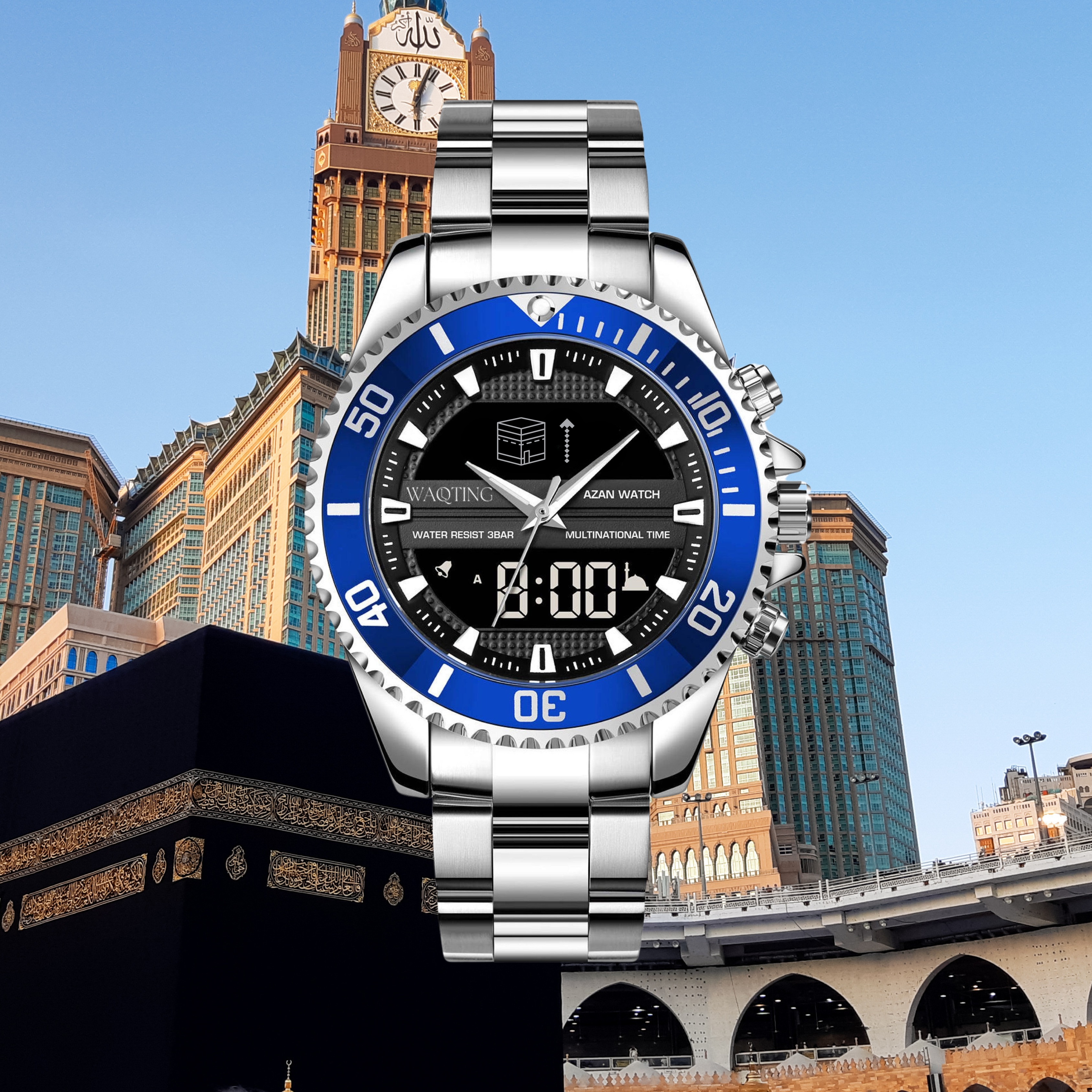 qibla direction watch for muslim men